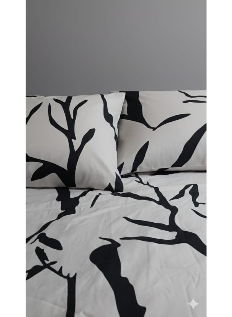 Large fitted sheet bed set consisting of three pieces: sheet + 2 pillowcases, 1.60 meter bed, high-quality materials - Image 1